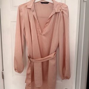 Zara Pink Blouse with Belt